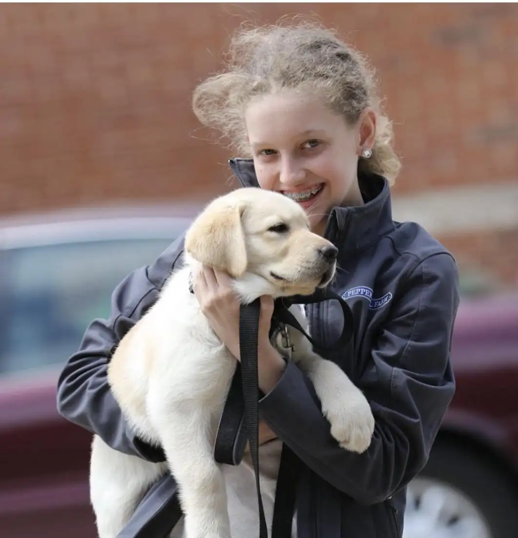 Maddie with an animal
